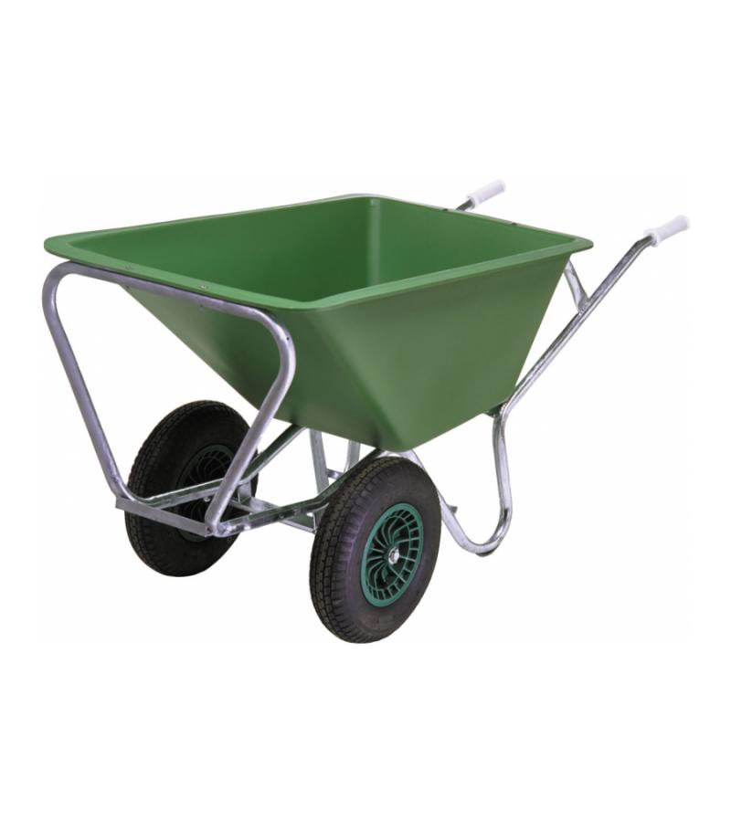 Kruiwagen 160 liter dubbel wiel kunststof 